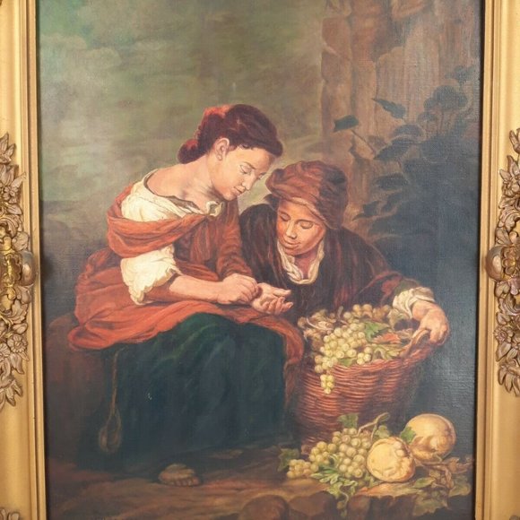 Bartolome Esteban Murillo The Little Fruit Seller Signed Reproduction 16"x20" - Picture 4 of 8